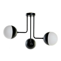 Candeeiro de teto DKD Home Decor Branco Preto Metal Cristal 220 V 50 W (61 x 58 x 46 cm)