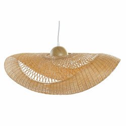 Candeeiro de teto DKD Home Decor Castanho Bambu 40 W Chapéu de Praia 220 V 70 x 34 x 20 cm