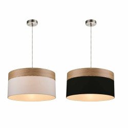 Candeeiro de teto DKD Home Decor Branco Preto Multicolor Prateado Natural Metal 50 W Scandi 220 V 30 x 40 cm 38 x 38 x 25 cm (2 