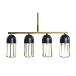 Candeeiro de teto DKD Home Decor Preto Dourado 220 V 50 W (60 x 11 x 26 cm)