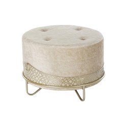 Repousa pés DKD Home Decor Bege Dourado Metal Poliéster (63 x 63 x 42 cm)