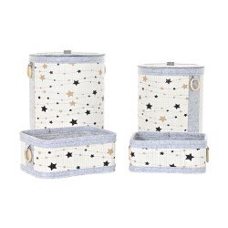 Conjunto de Cestas DKD Home Decor Estrelas Bambu 36 x 36 x 50 cm (4 pcs)