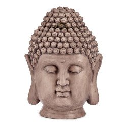 Figura Decorativa para Jardim Buda Cabeça Cinzento Poliresina (31,5 x 50,5 x 35 cm)